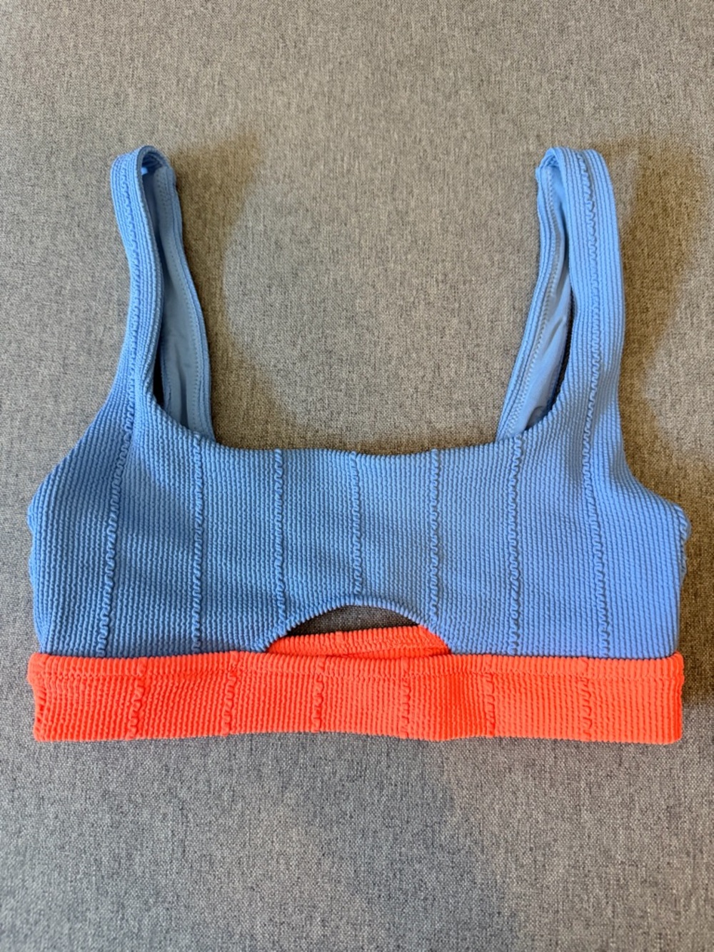 Aerie Blue and Orange Ribbed Cutout Bralette
